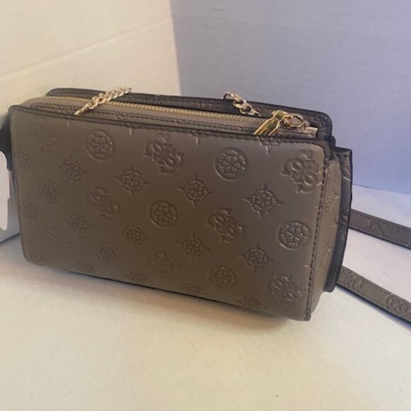 Guess Women's Zarela Mini Top Zip Monogram Embossed Crossbody Bag (NEW) - Picture 6 of 8